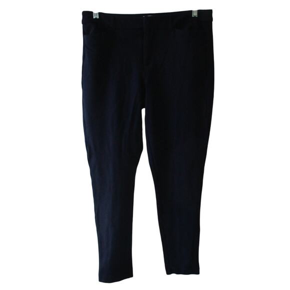 Elle Women's Blue Mid Rise Taper Leg Zip Front Stretch Dress Pants Size 10 - Picture 1 of 10